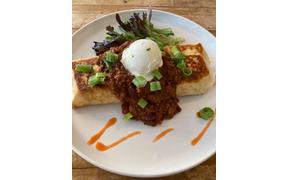 May 21st-Chili-changa-Mac N Cheese Stuffed Grilled Flour Tortilla-Topped With Chorizo Chili-Sour ...