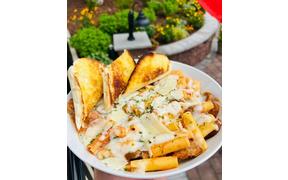 It's a Baked Ziti kind of day-Spicy Italian Sausage-Homemade Marinara-Ricotta Cheese-Ziti ...