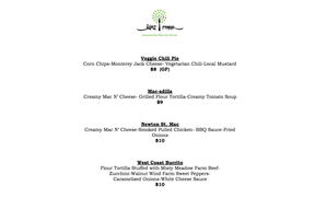 Here is our lunch menu for Newton St