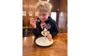 Asher is taste testing your Dairy Free/Alpha Gal Mousse special!