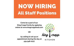 King Cropp is now hiring for ALL staff positions