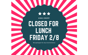 We hate to post that we won't be open for lunch today because we always miss your smiling faces, ...