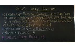 Chef has an Open Faced Eggplant Parmesan Sandwich for special today