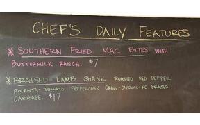 We are opening for dinner, 5:30-9:30PM, so come join us for Braised Lamb Shank and Chef's Mac Bites.