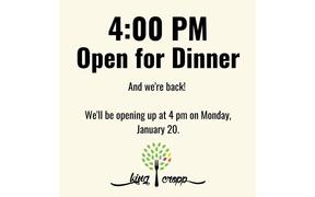 ��We'll be open for dinner at 4 pm!