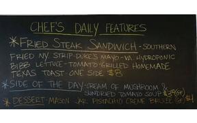 Today's lunch special is a Fried Steak Sandwich