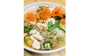 Asian Noodle Bowl Special-Chicken, Rice Noodles, Savory Broth, Cilantro, Peppers, Green Onions