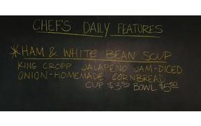What's a better special for lunch than a cup or bowl of Ham & White Bean Soup?
