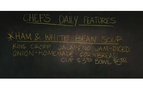 What's a better special for lunch than a cup or bowl of Ham & White Bean Soup?