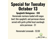 Who's hungry? Come see us for lunch this Tuesday, October 13