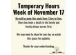 We have schedule changes this week and more may be to come