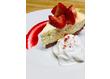 Chef made New York Style Cheesecake with Strawberry Shortbread Cookie Crust With Marinated ...