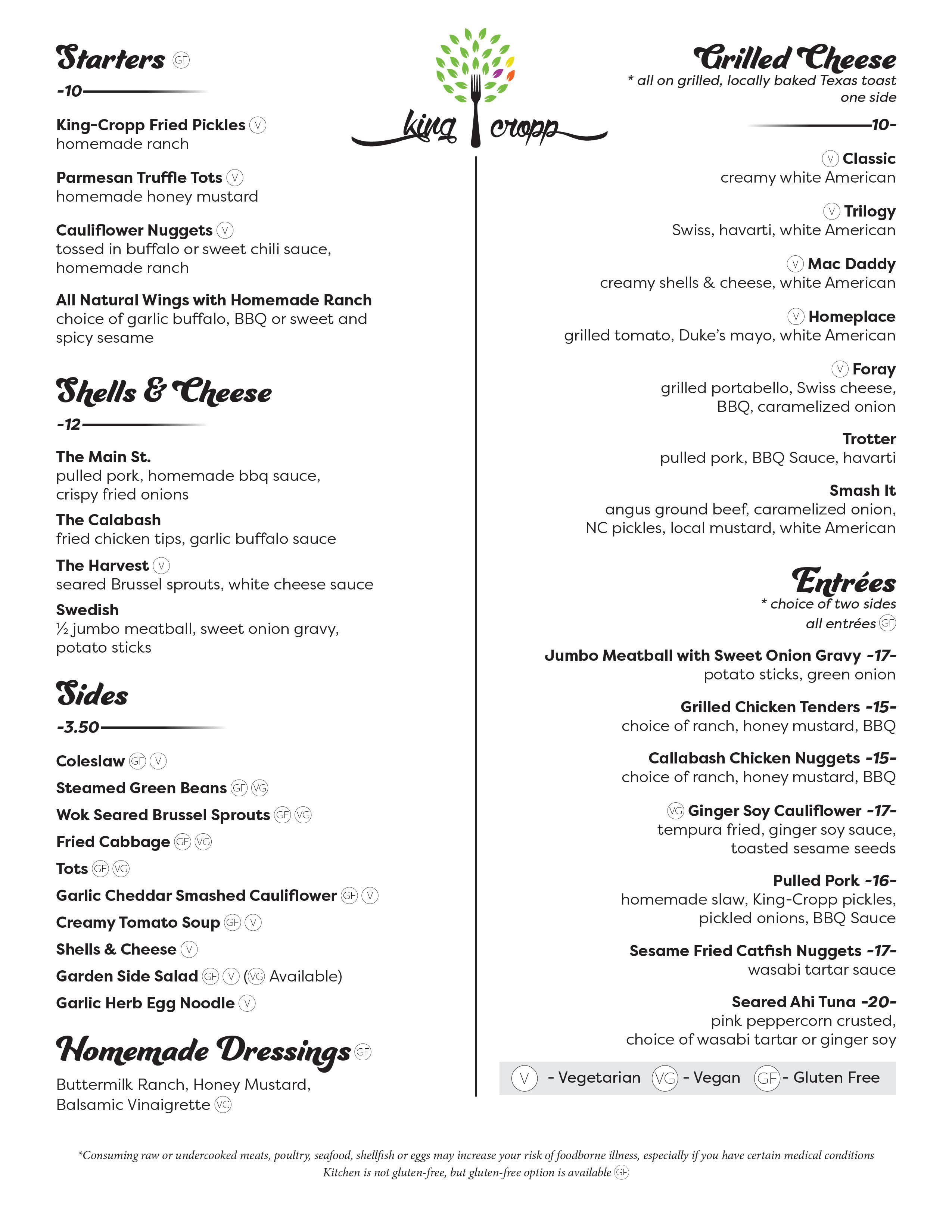 Menu King Cropp Food